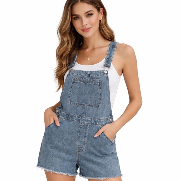 GAP Denim - Gap Denim Overalls Short Cut Shorts Cotton Cowgirl Western Garden Women Medium